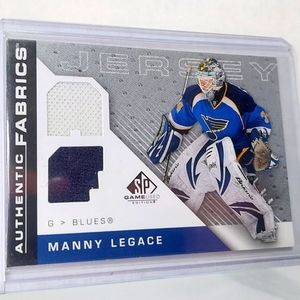 Manny Legace SP Game Used Hockey Jersey Card 2007/08 Card - St. Louis Blues